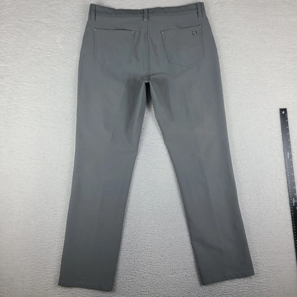 Foot Joy Pants Mens 35x31 Gray Straight Leg Performance‎ Tech Golf HEMMED